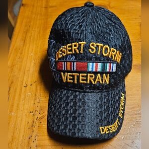 Desert Storm Vintage Veteran Embroidered Black Cap